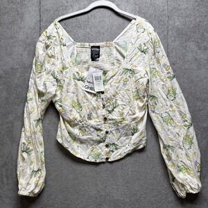 Studio Ghibli Totoro‎ x Hot Topic Top XL Balloon Sleeve Anime Kawaii Milk Maid